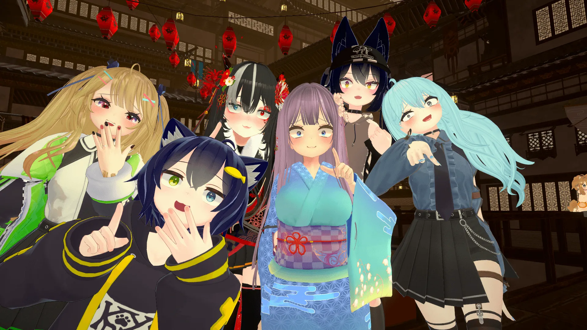 みんなとあおり顔